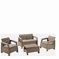 Комплект мебели с диваном Yalta 2set AFM-1020B Beige/Cappuccino (имитация ротанга) 4Pcs
