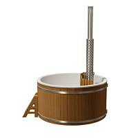 Купель круглая PolarSpa Премиум KFP220ТР Термососна, внутренняя дровяная печь